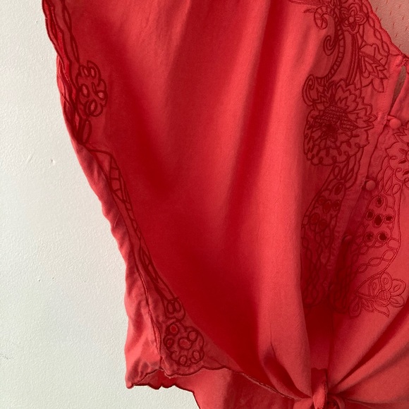 Jun & Ivy Coral Eyelet Blouse NWT Valentine’s Worthy - Picture 6 of 12